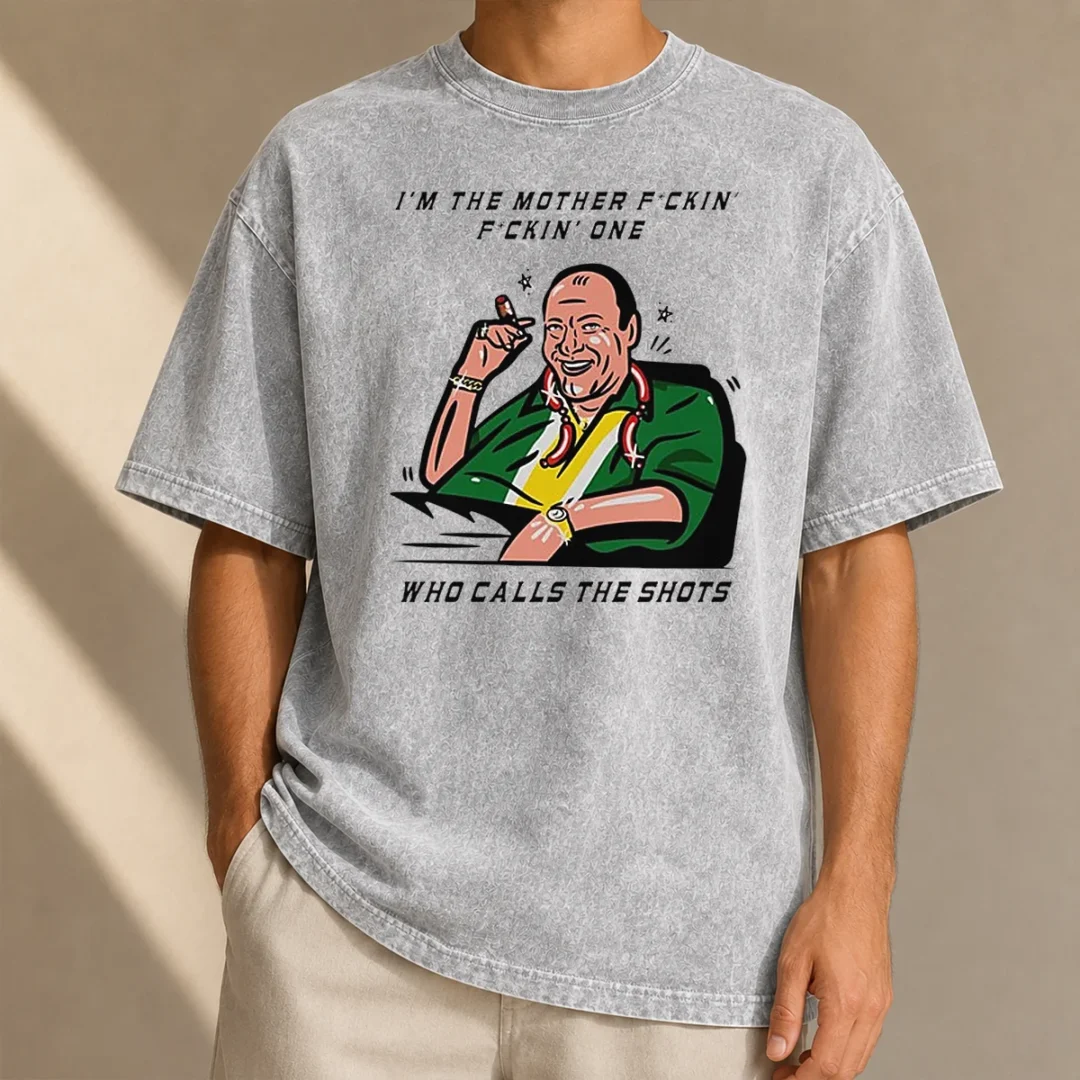nice-tony-soprano-im-the-mother-fuckin-one-who-class-the-shots-washed-t-shirt Nice Tony Soprano Im The Mother Fuckin One WHO Class The Shots printed on a soft washed t shirt in black