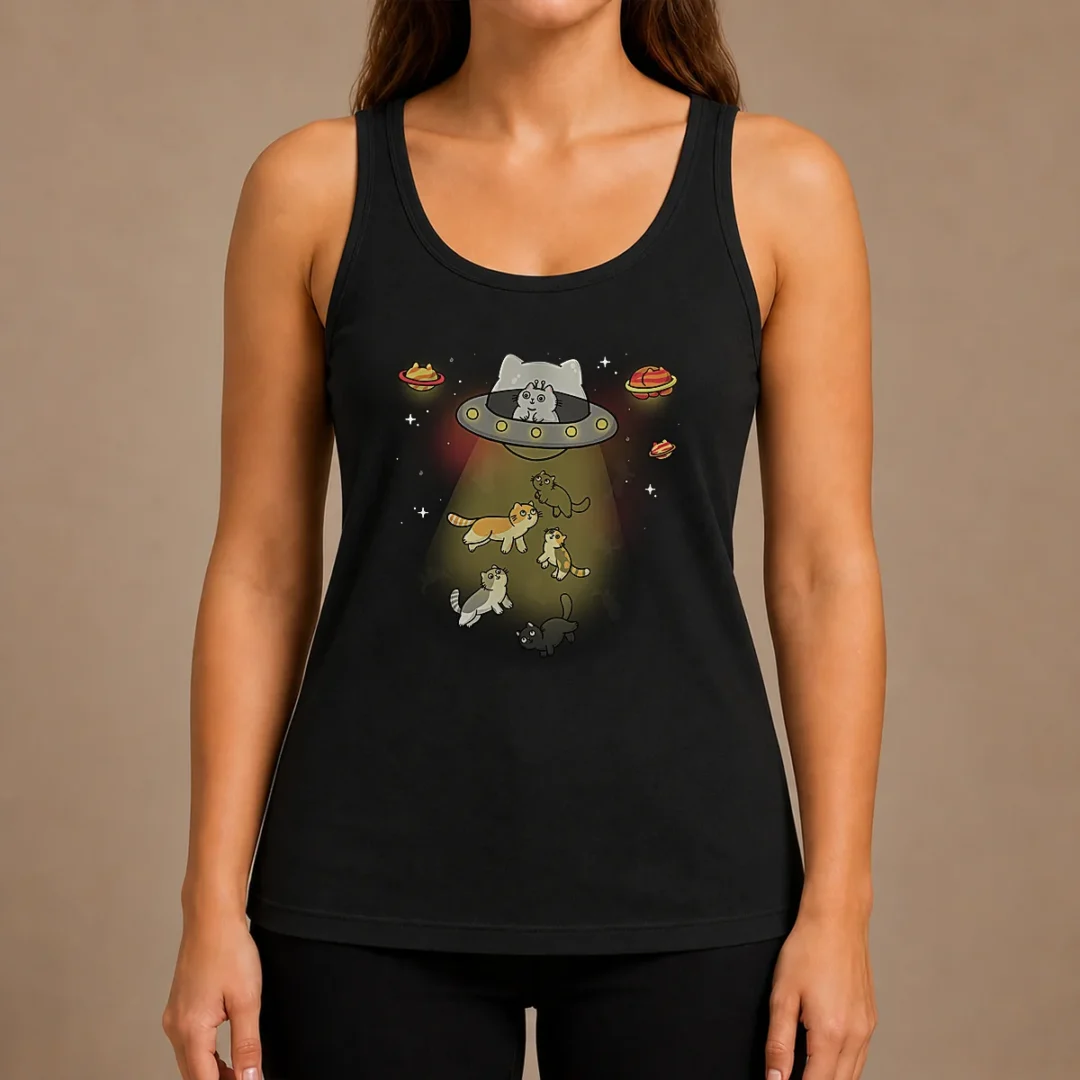 nice-ufo-meow-tank-top Nice UFO Meow Tank Top