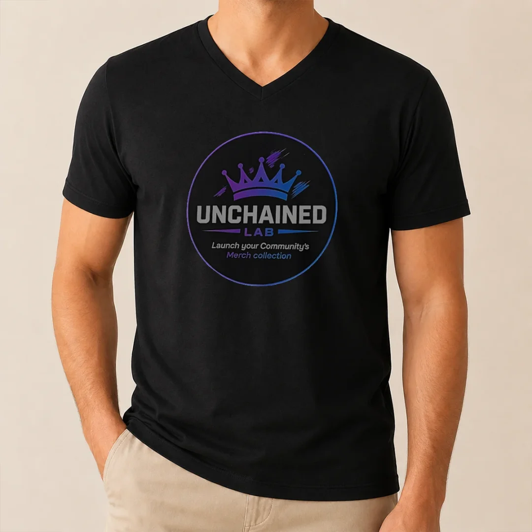 Nice Unchained Lab Launch Your Communitys V Neck Shirt Nice Unchained Lab Launch Your Communitys V-Neck Shirt