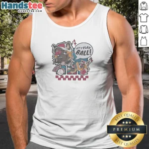 Original Let'S Play Ball Cartoon Dog Tank Top