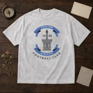 Funny Preston Athletic Football Club 1945 Soccer washed t shirt with vintage style print