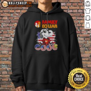 Original Snoopy Woodstock Charles M Schulz Peanuts United States Family Dollar Cool Hoodie displayed on a neutral background.