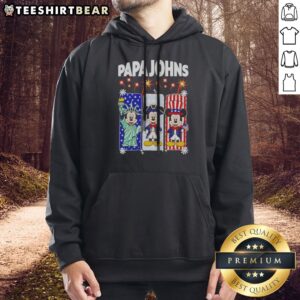Pretty Papa Johns Mickey Mouse And Friends USA Patriotic Hoodie featuring a cozy pullover design with vibrant USA patriotic graphics