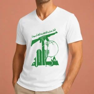 Official Flag Of Hezbollah V-Neck Shirt