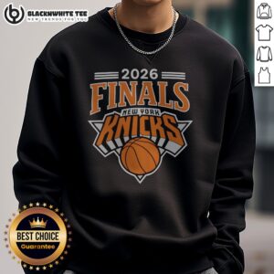 Premium 2026 Finals New York Knicks Basketball Team Sweashirt in vibrant blue with bold Knicks logo and finals year print