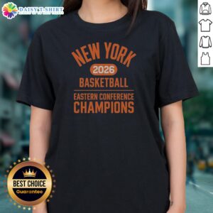 Premium New York Knicks 2026 Basketball Eastern Conference NBA Champions Ladies Shirt in blue with championship graphics