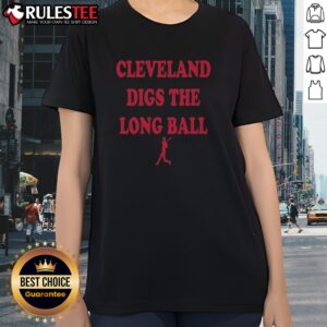 Top Cleveland Guardians Long Ball MLB Digs The Long Ball Ladies Shirt featuring a vibrant team graphic.