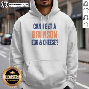 Hot Can I Get A Brunson Egg Cheese Hoodie featuring a playful food-themed design.