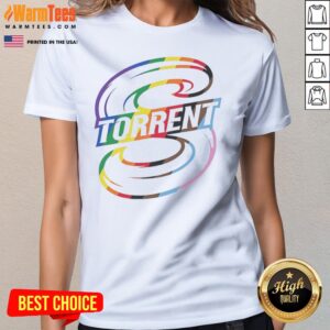 Awesome Seattle Torrent Pride Logo LGBT ladies tee featuring vibrant colors and a comfortable fit.
