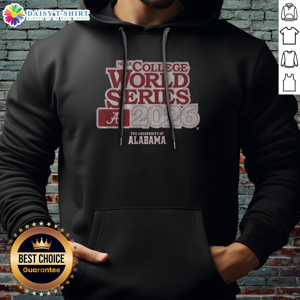Official Alabama Baseball 2026 College World Series Hoodie Official Alabama Baseball 2026 College World Series Hoodie displayed in a cozy setting