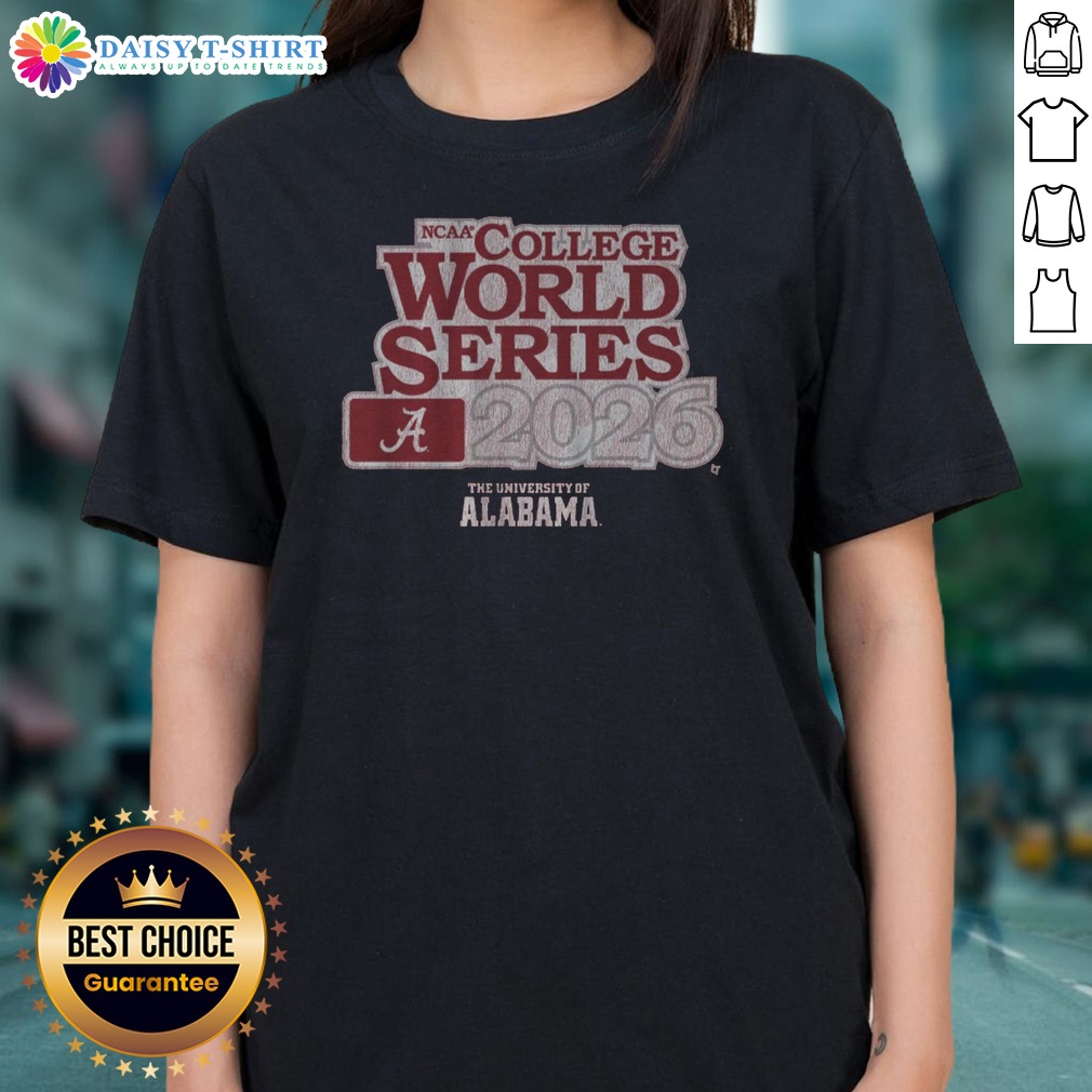 official-alabama-baseball-2026-college-world-series-ladies-shirt Official Alabama Baseball 2026 College World Series Ladies Shirt featuring a comfortable fit and vibrant colors