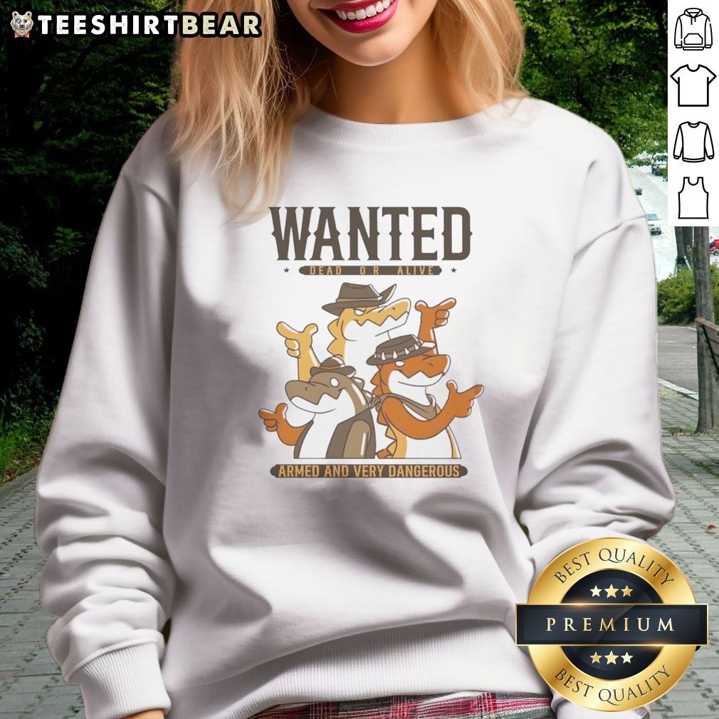 official-alligator-cowboy-trio-wanted-dead-or-alive-armed-and-very-dangerous-sweatshirt Official Alligator Cowboy Trio Wanted Dead Or Alive Armed And Very Dangerous Sweatshirt displayed on a neutral background