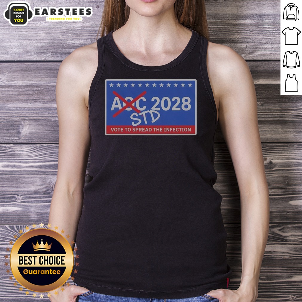 official-aoc-2028-std-vote-to-spread-the-infection-tank-top Official AOC 2028 STD Vote To Spread The Infection tank top in a vibrant design for casual wear.