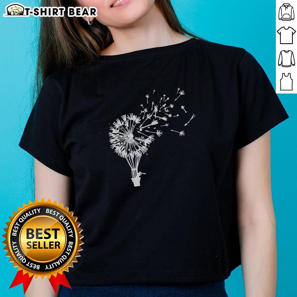 Official Flower Power Dandelion Fly Away Freedom Ladies Tee Alt Text: Official Flower Power Dandelion Fly Away Freedom Ladies Tee featuring a vibrant dandelion design, perfect for casual wear.