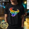 Official Houston Texans Pride Flag Logo NFL Football Team Sports Rainbow Logo Art Shirt displayed on a mannequin
