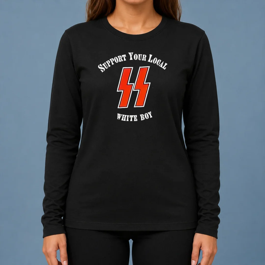 official-lightning-bolts-support-your-local-white-boy-long-sleeve-shirt Official Lightning Bolts Support Your Local White Boy Long Sleeve Shirt
