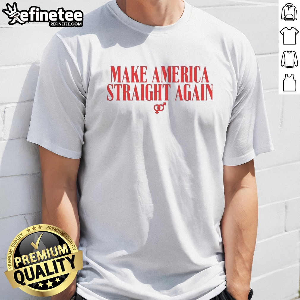 official-make-america-straight-again-male-and-female-gender-symbol-political-t-shirt Official Make America Straight Again Male And Female Gender Symbol Political t shirt displayed on a white background.