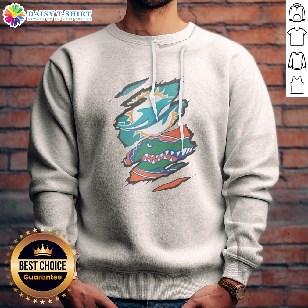 Official Miami Dolphins Florida Gators Ripped Skin Effect NFL NCAA Sport Sweashirt Official Miami Dolphins Florida Gators Ripped Skin Effect NFL NCAA Sport Sweashirt on sweashirt