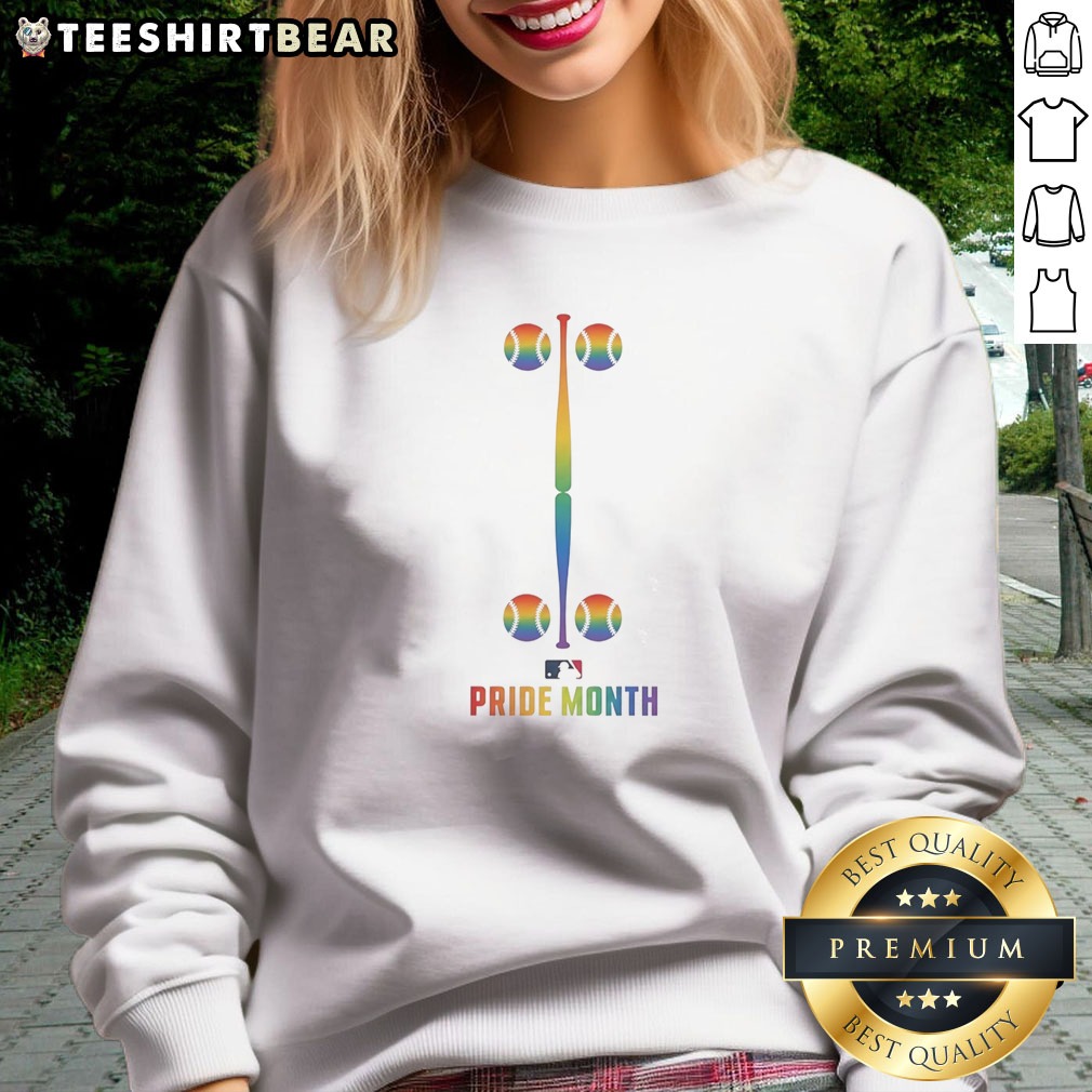 official-mlb-pride-month-baseball-rainbow-bat-and-balls-logo-premium-pride-month-sweatshirt Official MLB Pride Month Baseball Rainbow Bat And Balls Logo Premium Pride Month Sweatshirt featuring vibrant colors.