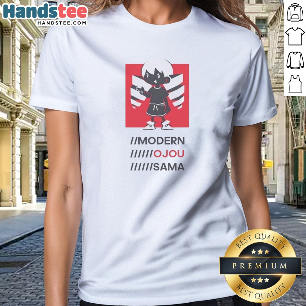official-modern-ojou-sama-ladies-shirt Official Modern Ojou Sama Ladies Shirt in white with elegant collar and button-down front