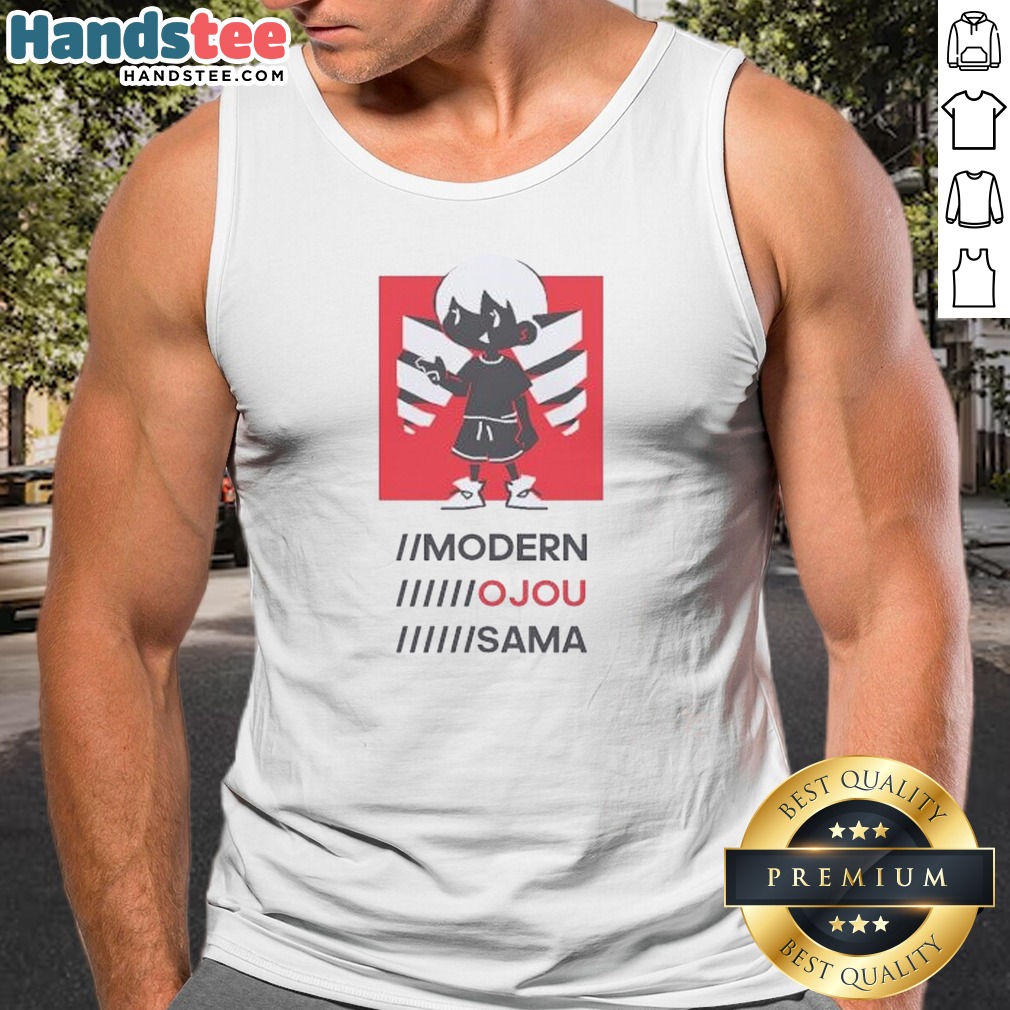official-modern-ojou-sama-tank-top Official Modern Ojou Sama Tank top featuring a sleek sleeveless design with elegant typography on a white background