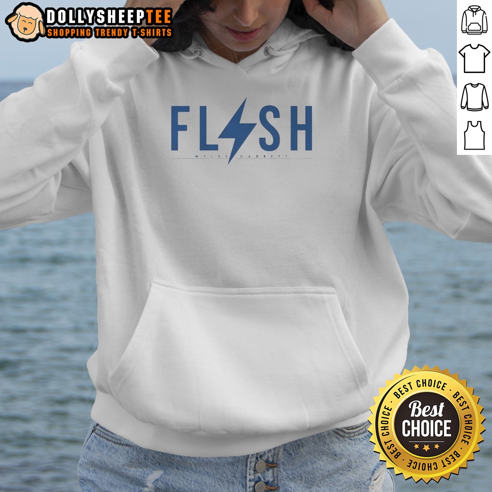 Official Myles Garrett Flash Logo Design NFLPA Graphic Apparel Cotton Hoodie Official Myles Garrett Flash Logo Design NFLPA Graphic Apparel Cotton Hoodie featuring a bold logo design.