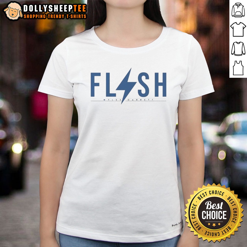 Official Myles Garrett Flash Logo Design NFLPA Graphic Apparel Cotton Ladies Shirt Official Myles Garrett Flash Logo Design NFLPA Graphic Apparel Cotton Ladies Shirt featuring a vibrant logo.