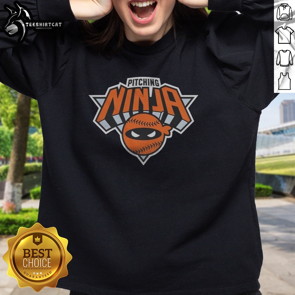 official-new-york-knicks-pitching-ninja-sweatshirt Official New York Knicks Pitching Ninja Sweatshirt featuring vibrant team colors and logo.