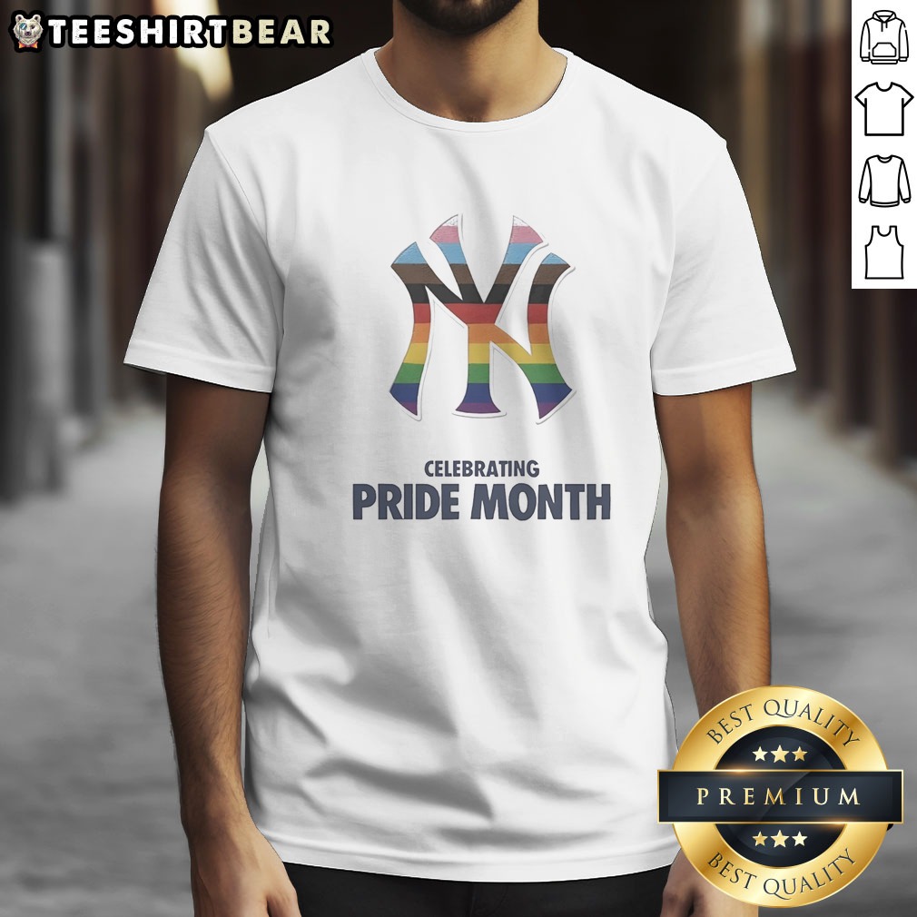 official-new-york-yankees-celebrating-pride-month-rainbow-logo-premium-quality-cotton-shirt-2-1 Official New York Yankees Celebrating Pride Month Rainbow Logo Premium Quality Cotton Shirt displayed in vibrant colors.