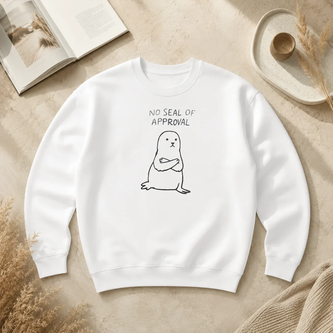 Official No Seal Of Approval Pun With An Annoyed Seal With Crossed Arms Illustration Sweater Official No Seal Of Approval Pun With An Annoyed Seal With Crossed Arms Illustration Sweater