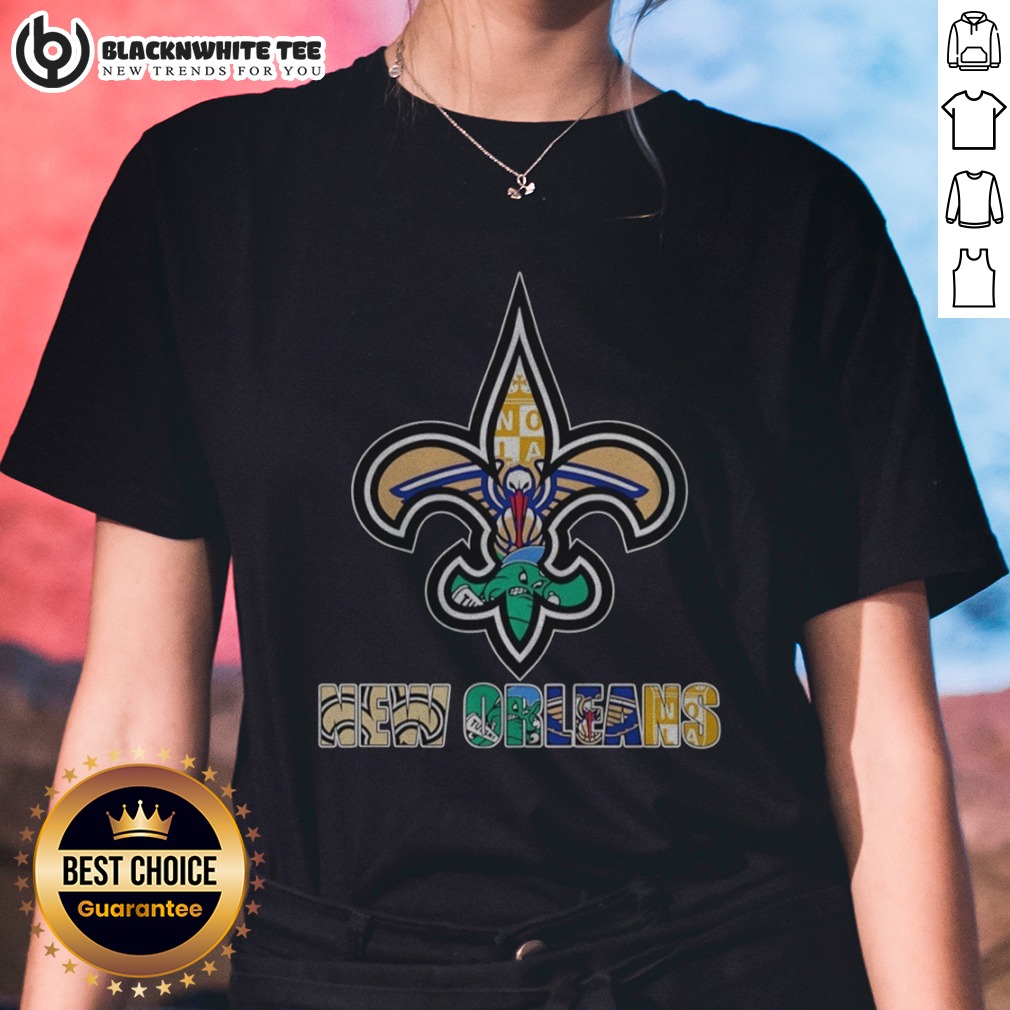 Official NOLA Saints Pelicans Tulane Fleur De Lis Logo Ladies Shirt Official NOLA Saints Pelicans Tulane Fleur De Lis Logo Ladies Shirt featuring a vibrant Fleur De Lis graphic.
