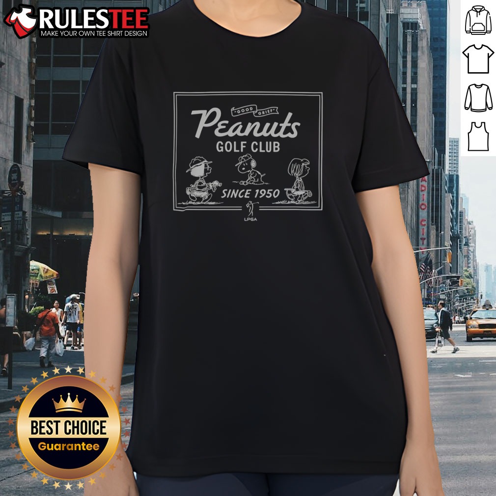 official-peanuts-golf-club-good-grief-since-1950-snoopy-charlie-brown-lucy-ladies-shirt Official Peanuts Golf Club Good Grief Since 1950 Snoopy Charlie Brown Lucy Ladies Shirt in white with colorful graphic print
