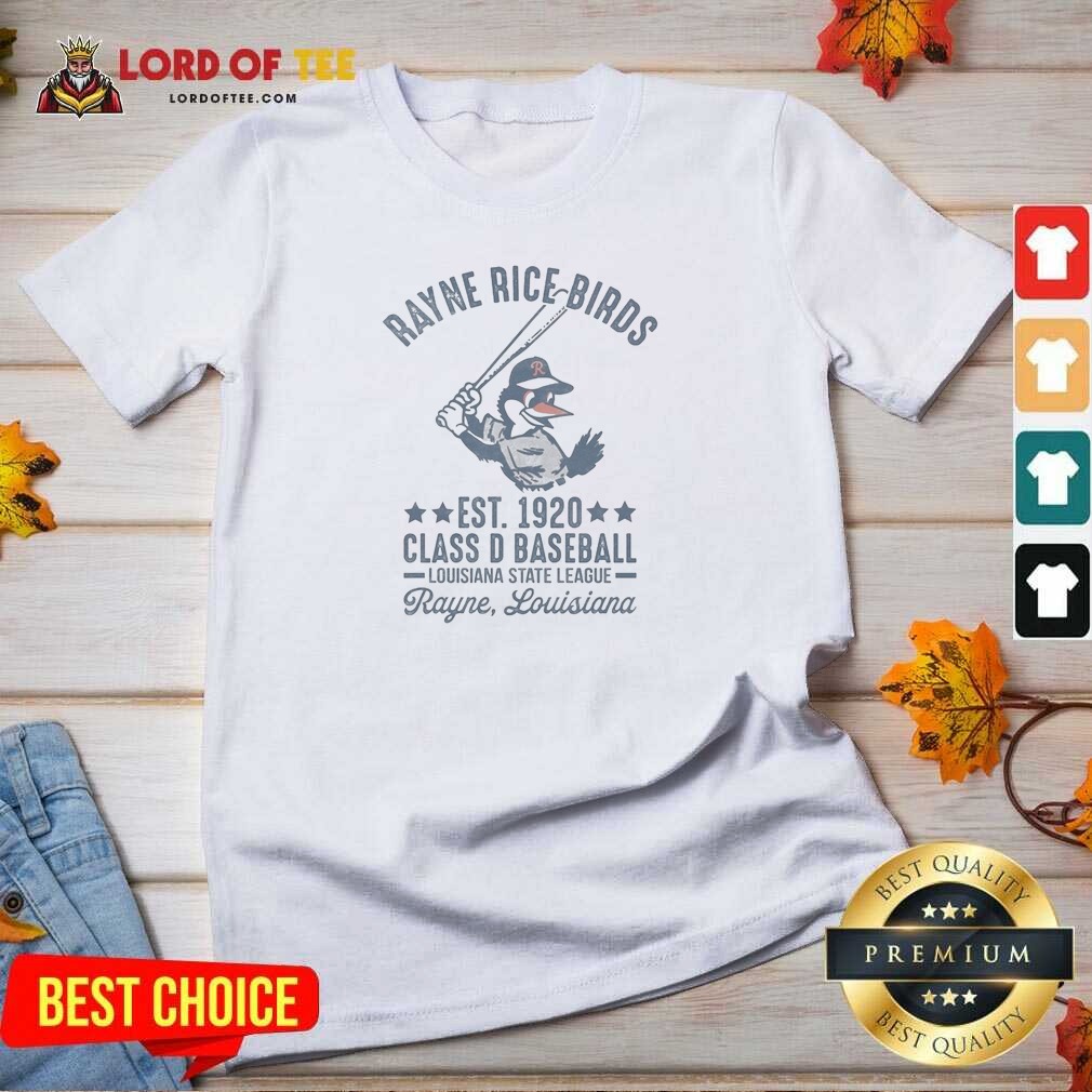 Official Rayne Rice Birds Est 1920 Class D Baseball Louisiana State League V Neck Shirt v neck optimized Official Rayne Rice Birds Est 1920 Class D Baseball Louisiana State League V-Neck Shirt