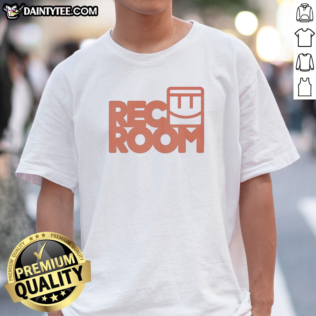 official-rec-room-logo-shirt Official Rec Room Logo Shirt in black cotton fabric featuring the Rec Room emblem printed on the chest