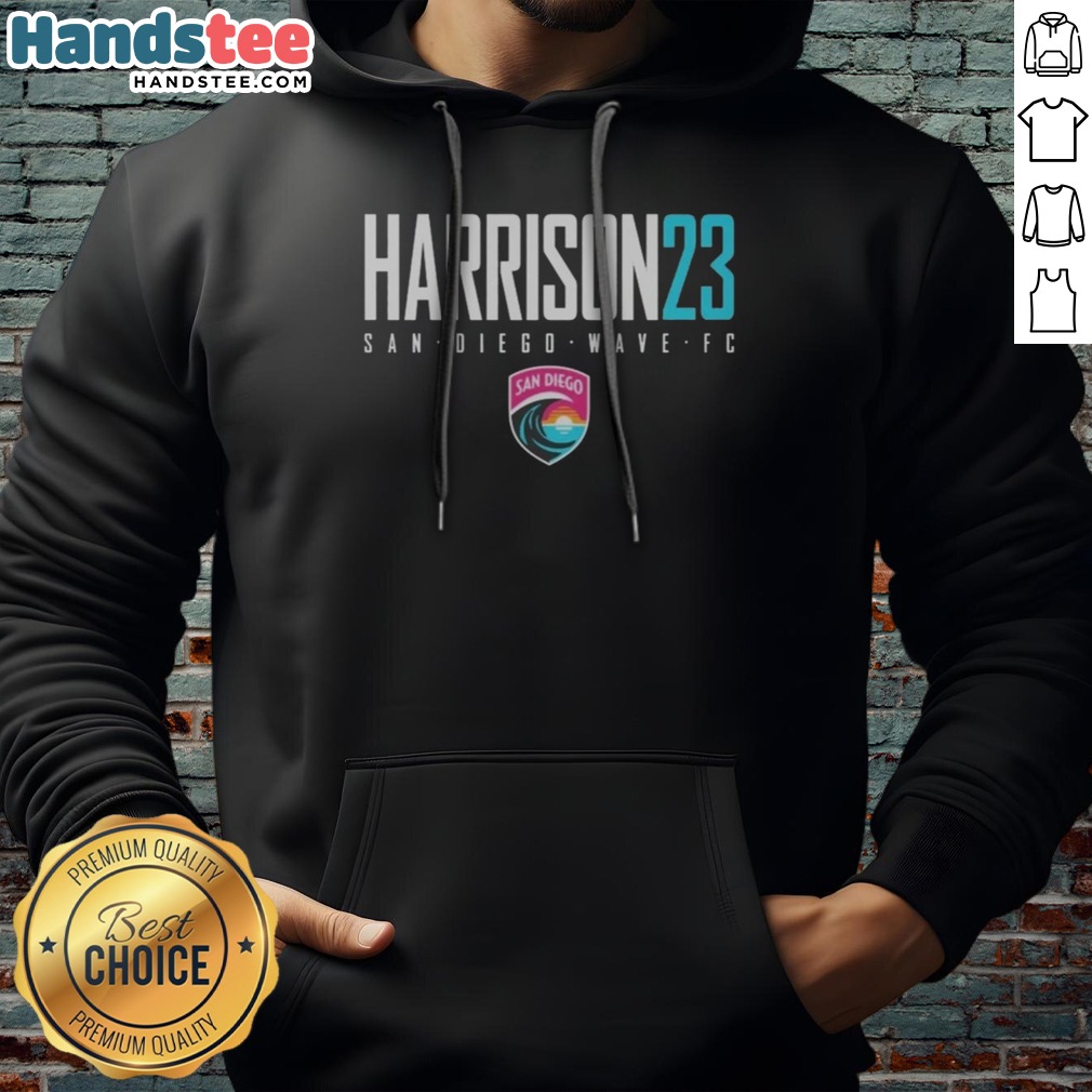 official-san-diego-wave-fc-harrison-23-san-diego-wave-fc-soccer-team-hoodie Official San Diego Wave FC Harrison 23 San Diego Wave FC Soccer Team Hoodie featuring team colors and logo