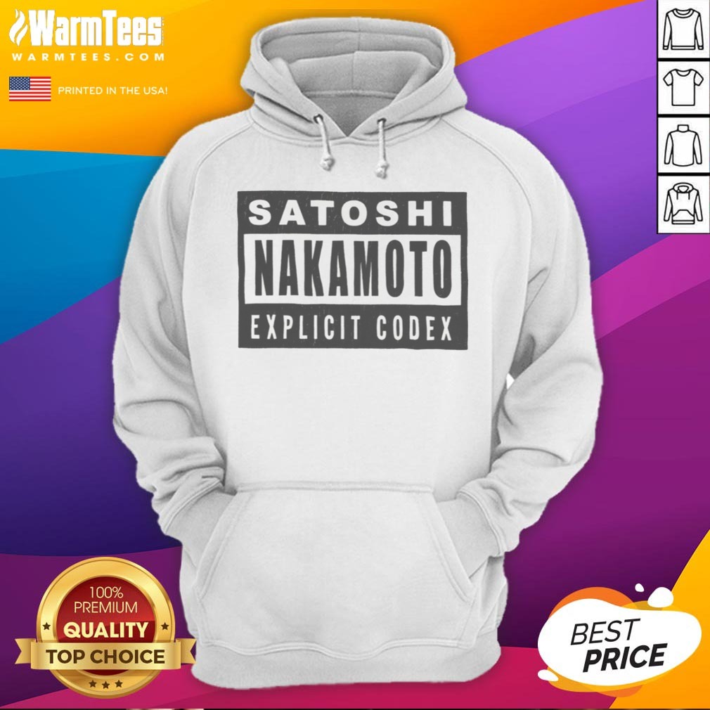 official-satoshi-nakamoto-explicit-codex-bitcoin-cryptocurrency-white-hoodie Official Satoshi Nakamoto Explicit Codex Bitcoin Cryptocurrency White hoodie displayed on a neutral background.