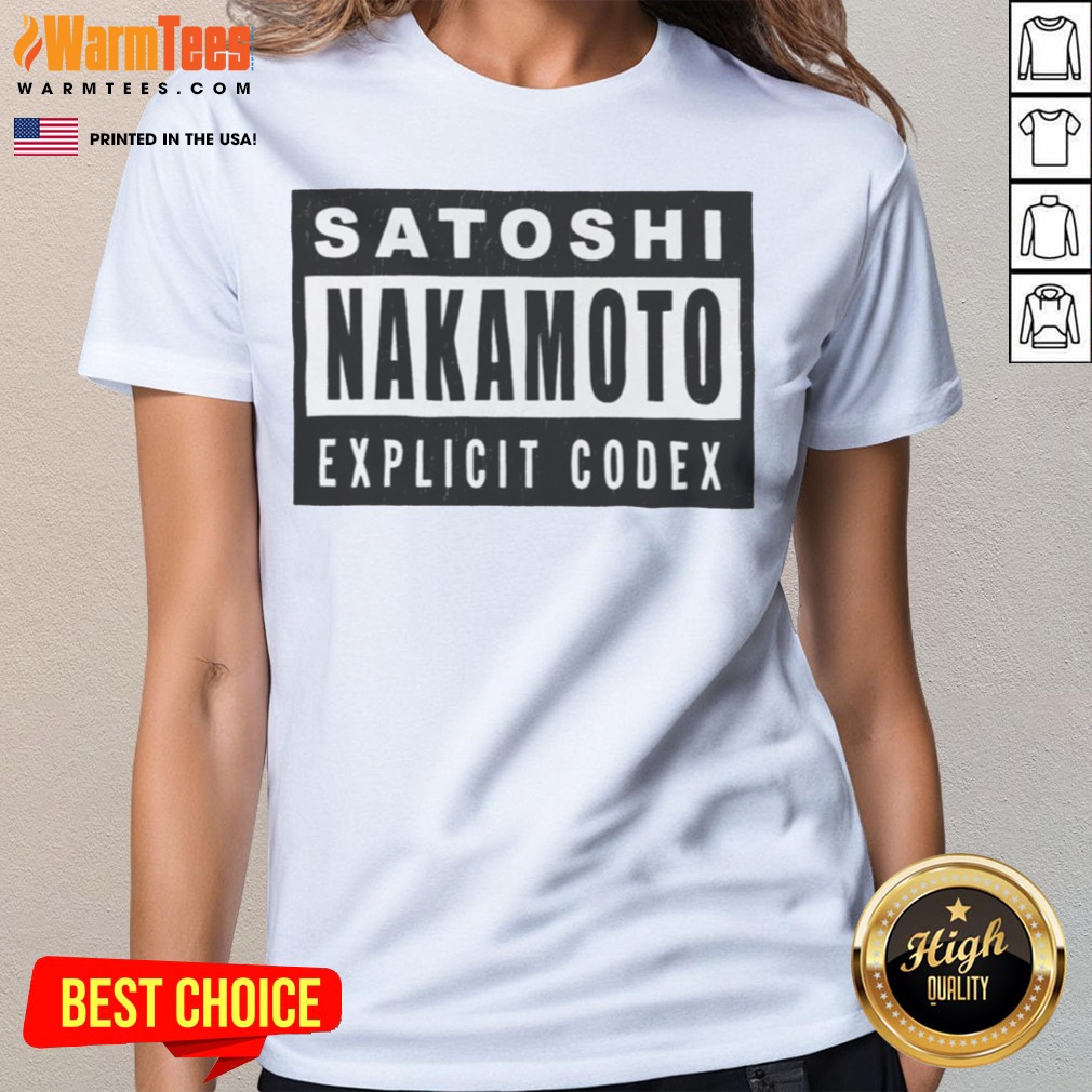 official-satoshi-nakamoto-explicit-codex-bitcoin-cryptocurrency-white-ladies-tee Official Satoshi Nakamoto Explicit Codex Bitcoin Cryptocurrency White ladies tee featuring unique cryptocurrency graphics.