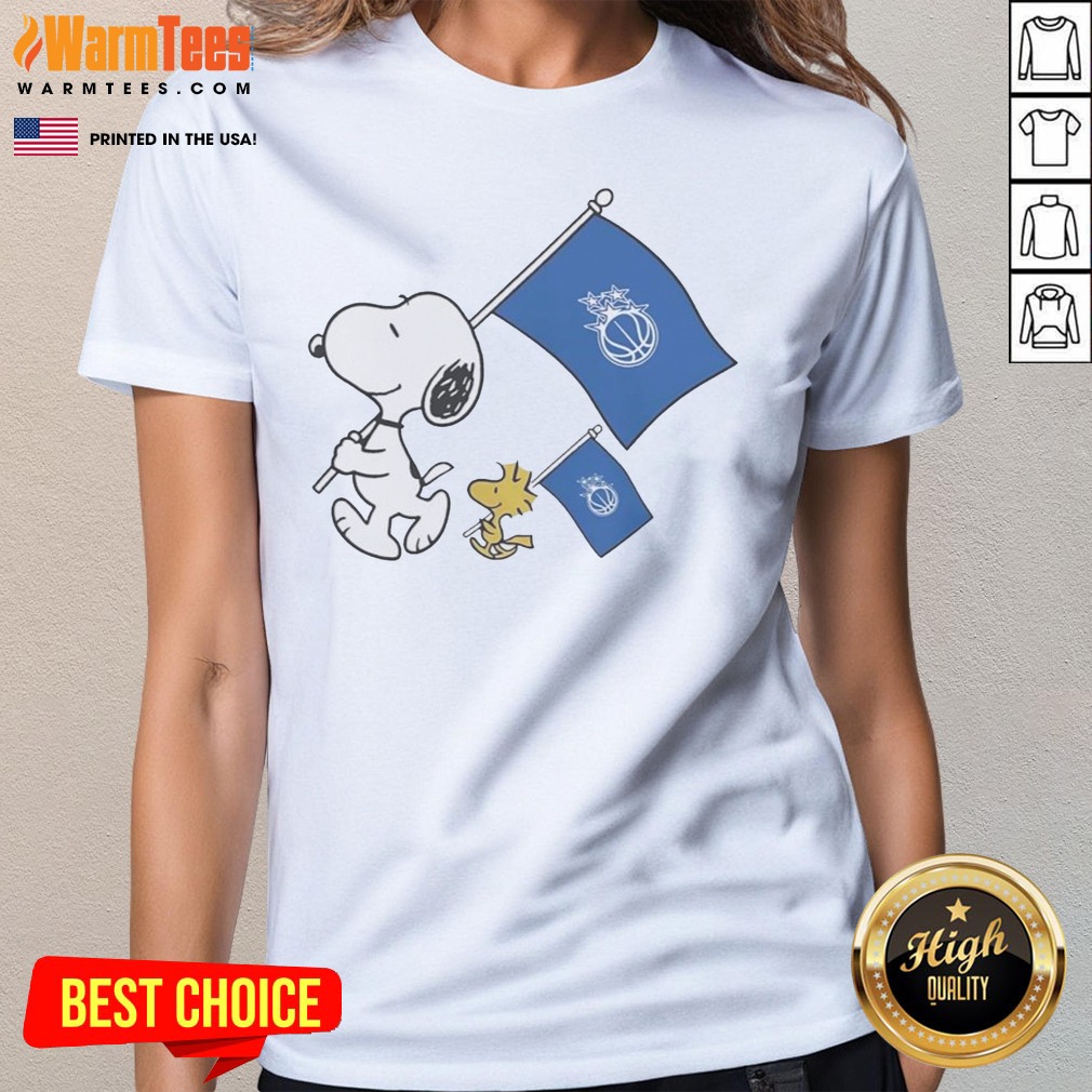 official-snoopy-and-woodstock-holding-orlando-magic-flags-to-cheer-ladies-tee Official Snoopy And Woodstock Holding Orlando Magic Flags To Cheer ladies tee featuring vibrant graphics