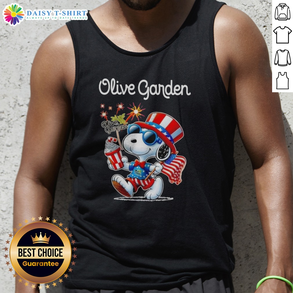 Official Snoopy X Olive Garden Fourth Of July American 250 Years 1776 2026 Fireworks Tank Top Official Snoopy X Olive Garden Fourth Of July American 250 Years 1776 2026 Fireworks Tank Top on display