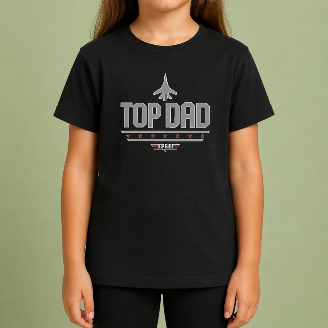 Official Top Dad Top Gun Logo Parody Kids T Shirt Official Top Dad Top Gun Logo Parody Kids T-Shirt