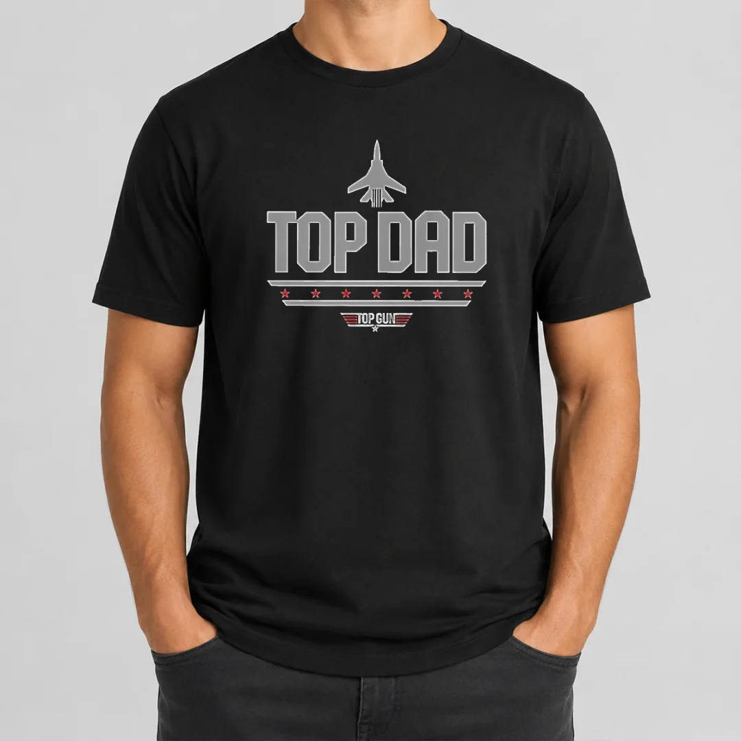 official-top-dad-top-gun-logo-parody-t-shirt Official Top Dad Top Gun Logo Parody