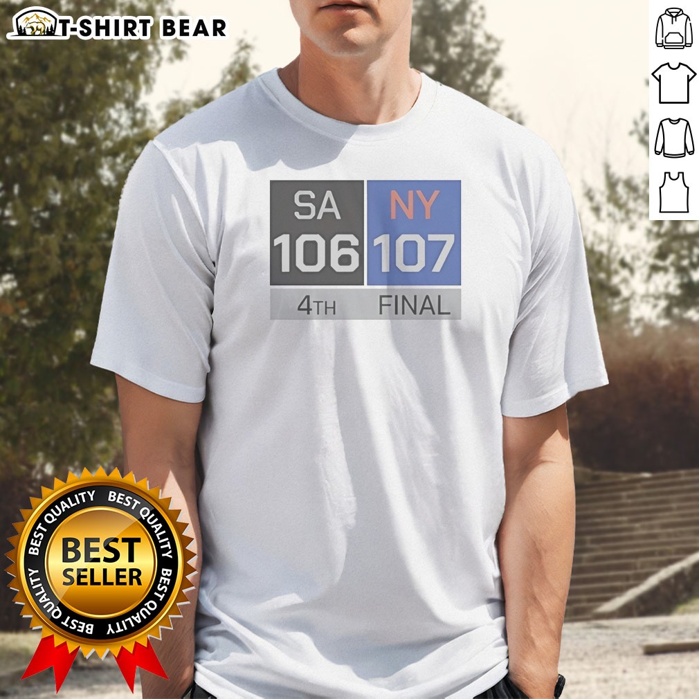 Official Top San Antonio Spurs Vs New York Knicks Final Score Shirt Official Top San Antonio Spurs Vs New York Knicks Final Score Shirt featuring a clear game score graphic on a comfortable cotton tee