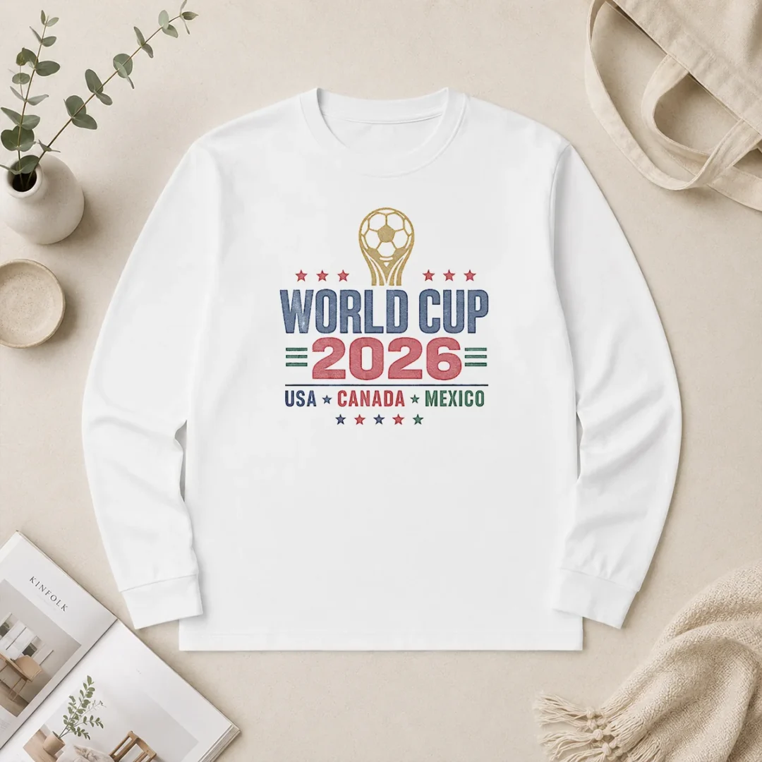 Official Vintage 2026 World Cup USA Canada Mexico Soccer Long Sleeve Shirt Official Vintage 2026 World Cup USA Canada Mexico Soccer Long Sleeve Shirt