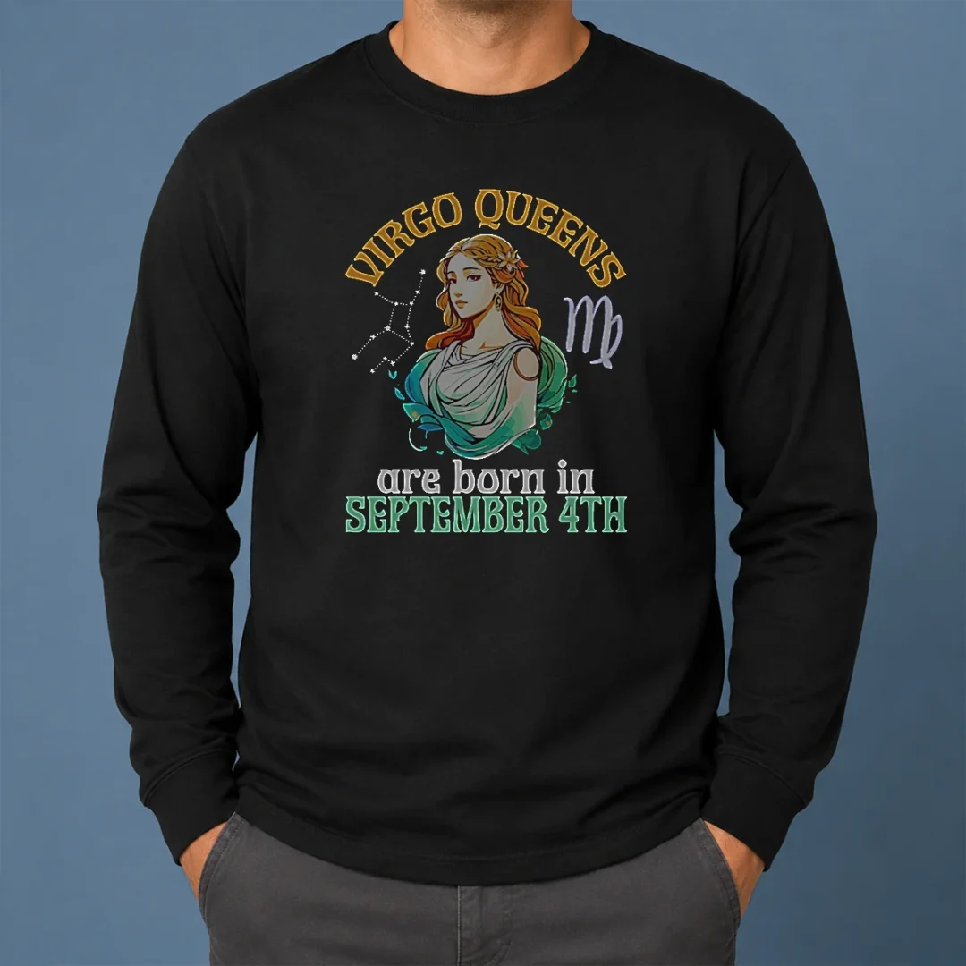 Official Virgo Queens Are Born In September 4th Long Sleeve Shirt Official Virgo Queens Are Born In September 4th Long Sleeve Shirt