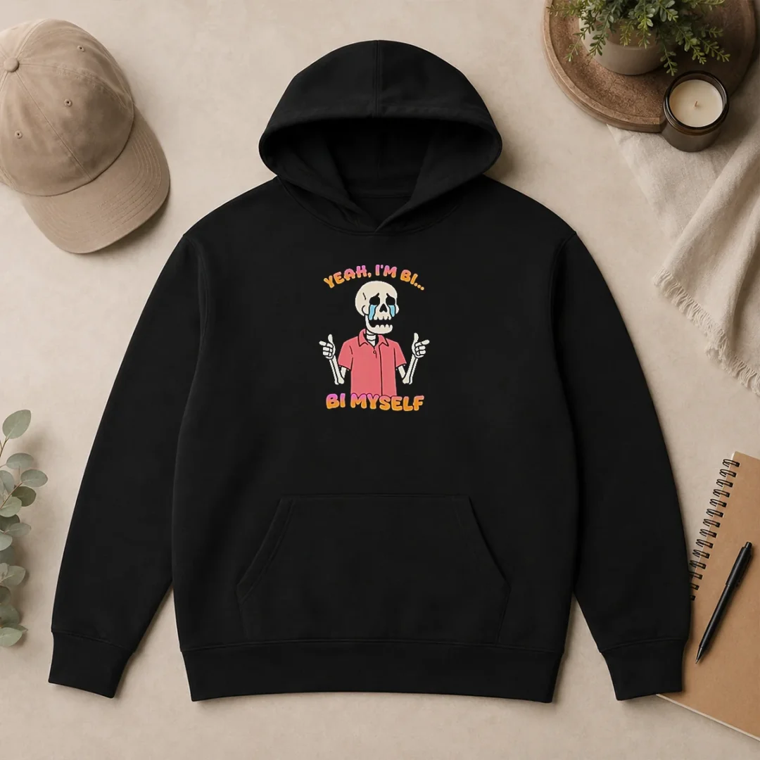 Official Yeah I'M Bi Bi Myself Skeleton Hoodie Official Yeah I'M Bi Bi Myself Skeleton Hoodie