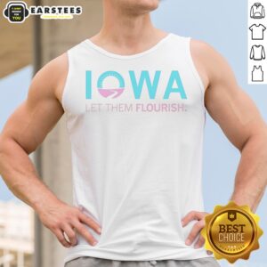 Awesome Iowa Let Them Flourish tank top in a vibrant design perfect for summer wear.