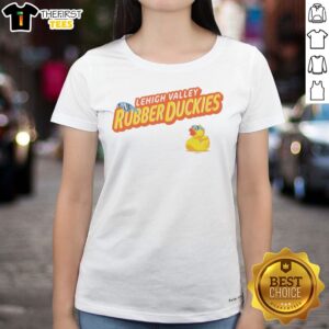 Good Lehigh Valley Rubber Duckies MLB Ironpigs Baseball Team Mascot Ladies Shirt featuring a vibrant graphic