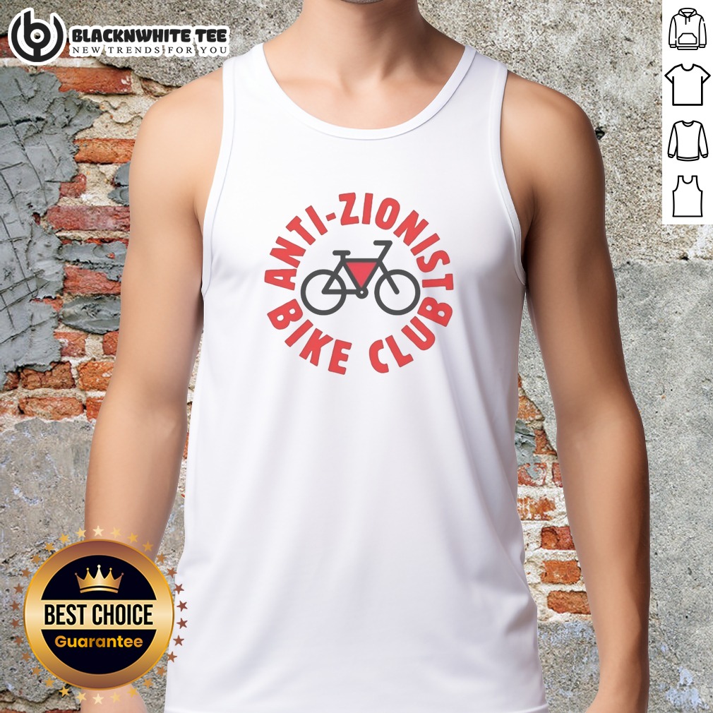 original-anti-zionist-bike-club-tank-top Original Anti Zionist Bike Club Tank Top in black, sleeveless casual wear with bold white text graphic