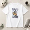 Original Bad Day To Be A Hot Dog t shirt in black, featuring bold white and red typography on a classic crew neck cotton tee