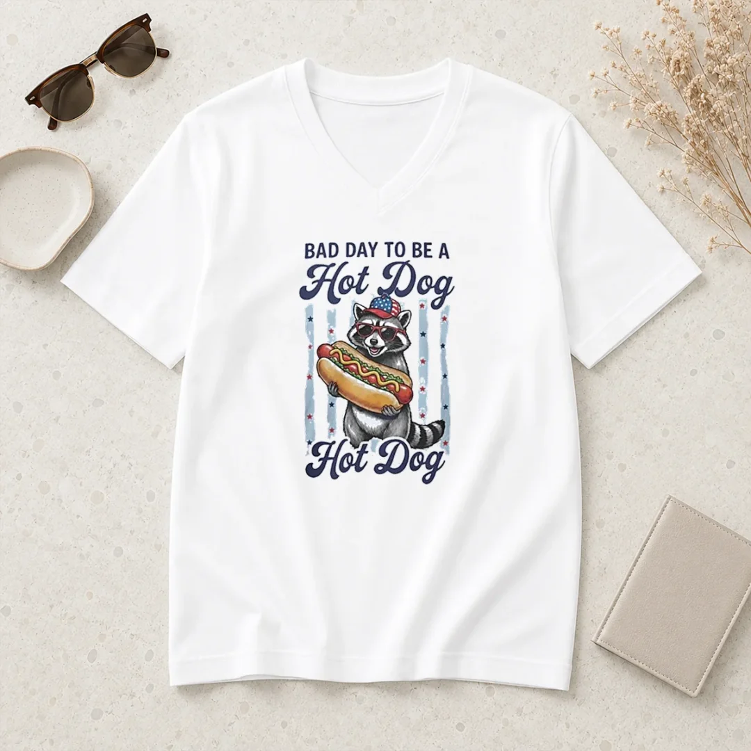 original-bad-day-to-be-a-hot-dog-v-neck-shirt Original Bad Day To Be A Hot Dog V-Neck Shirt